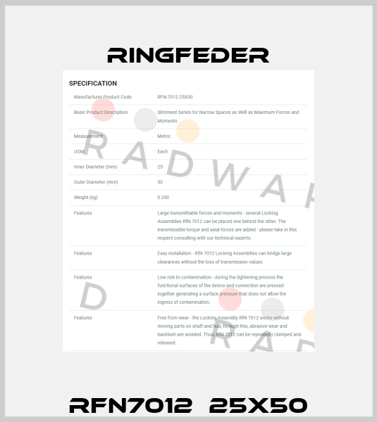RFN7012  25x50 Ringfeder