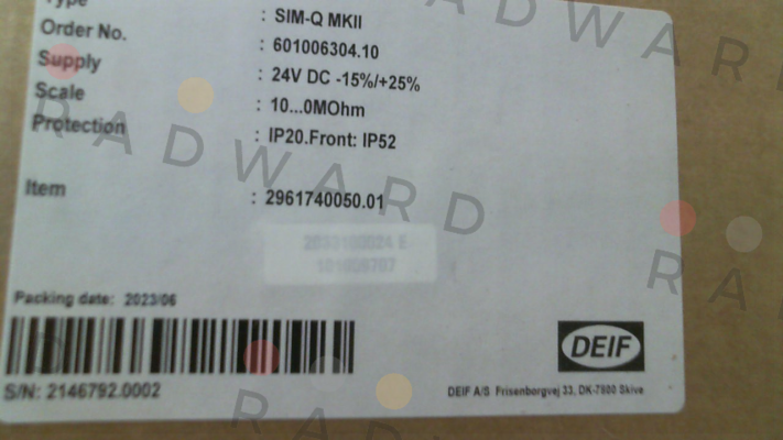 2961740050 SIM-Q / Variant No.: 2961740050.01 Deif