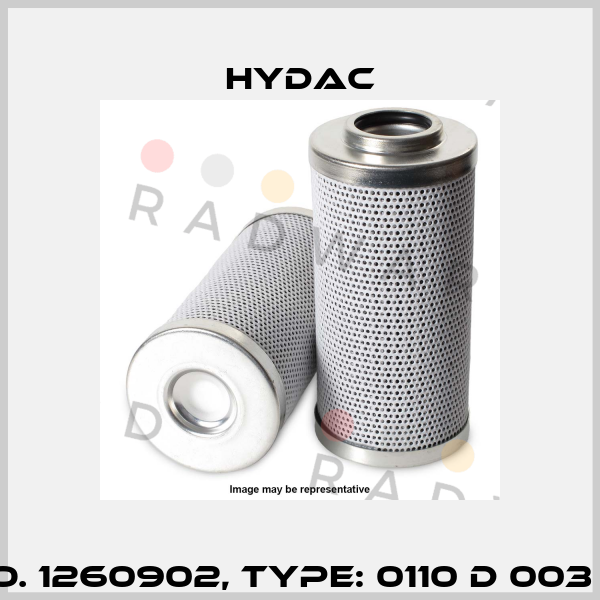 Mat No. 1260902, Type: 0110 D 003 BN4HC Hydac
