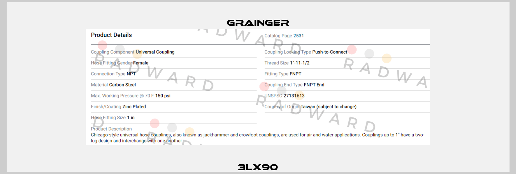 3LX90 Grainger