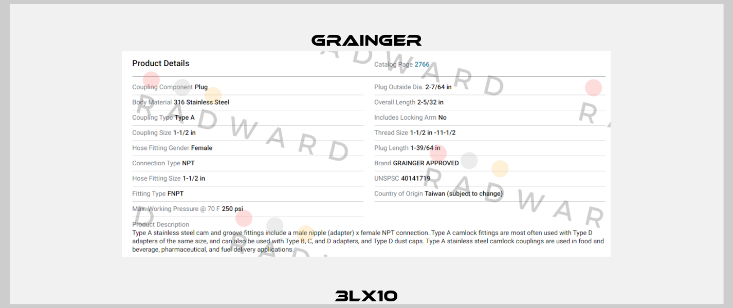3LX10 Grainger