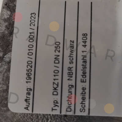 DKZ110 DN 250 WX 2000 Warex