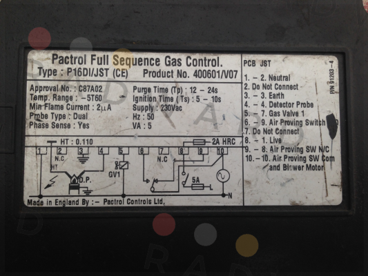 E41-01600-06,  P16 DI,  400601/V07 Pactrol