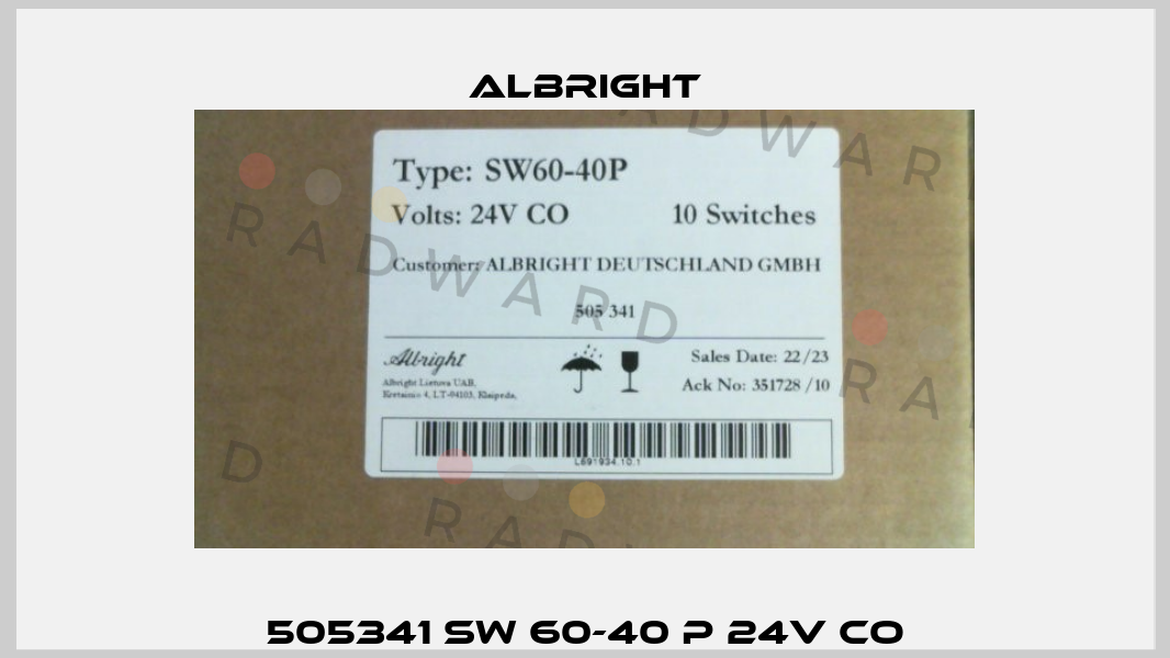 505341 SW 60-40 P 24V CO Albright