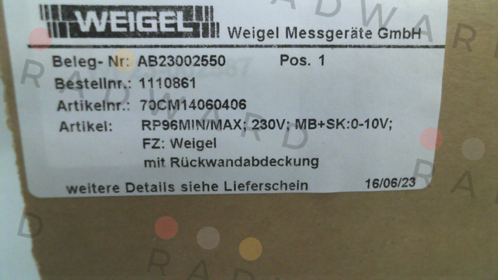 RP96MIN/MAX Weigel