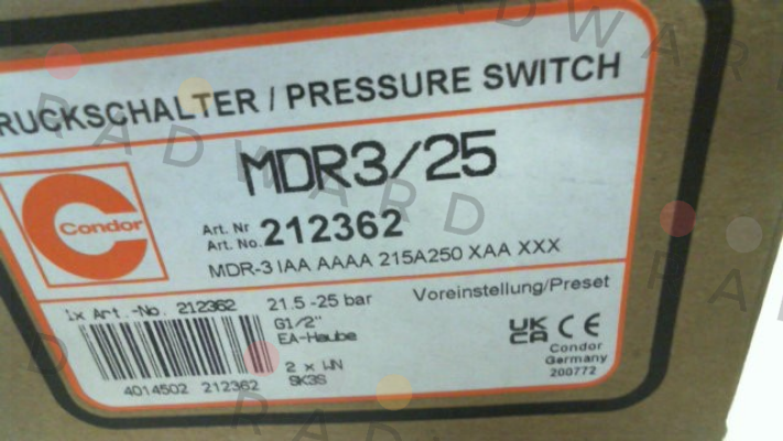 MDR 3/25  272885 Condor