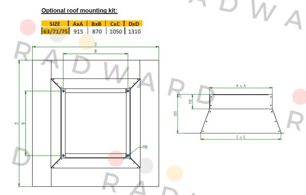 Mounting kit fot FC 756 T  Dynair