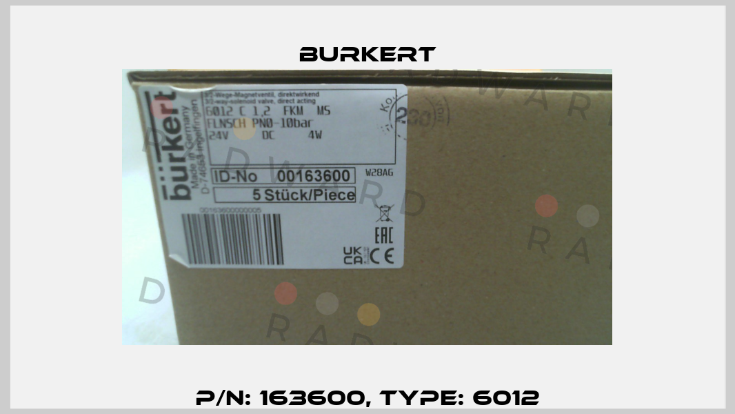 P/N: 163600, Type: 6012 Burkert