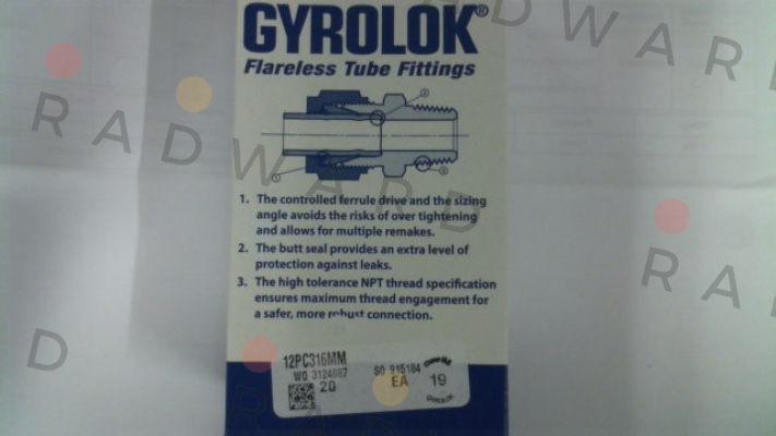 12PC-316/MM GYROLOK