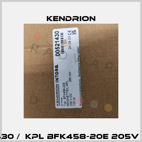 00521430 /  KPL BFK458-20E 205V 260NM Kendrion